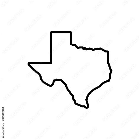 Texas map icon on white background, Texas symbol, Texas map. Stock ...