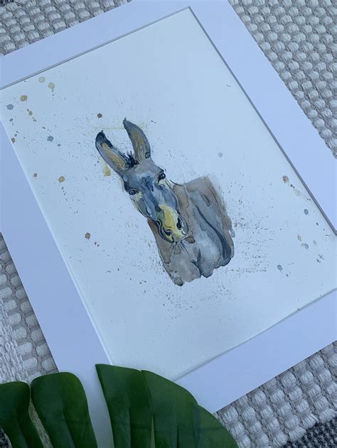 Hand Painted Original A4 Donkey Painting Donkey Wall Art - Etsy