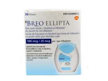 Breo Ellipta 100 mcg/25 mcg/30 dose - Canada Prescription Inhaler