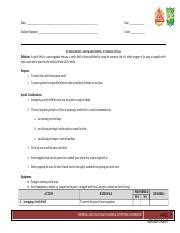 ACTIVITY #4 establishing-a-sterile-field.docx - Name: Date: Evaluator/Signature: Grade ...