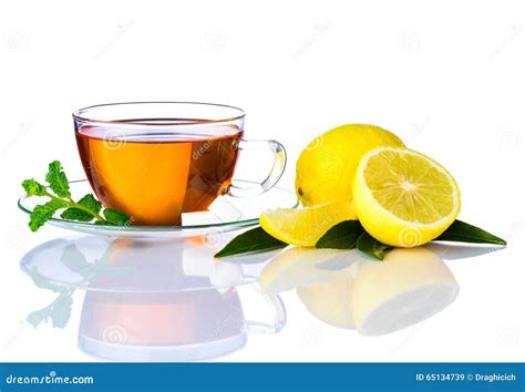 Tea Cup and Sliced Lemon stock image. Image of sliced - 65134739