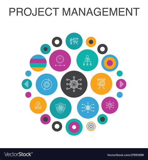 Project management infographic circle concept Vector Image