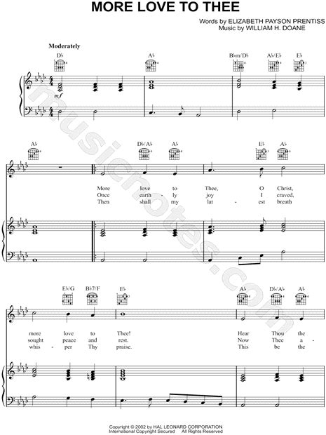 William H. Doane "More Love To Thee" Sheet Music in Ab Major - Download ...