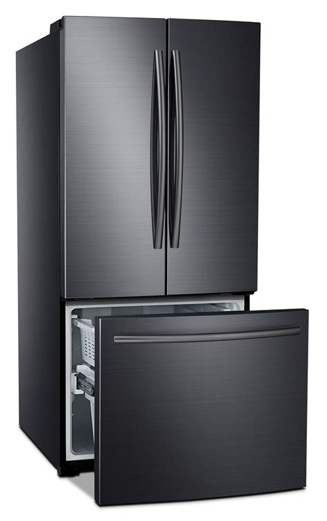 Samsung 22 Cu. Ft. French-Door Refrigerator – Black Stainless Steel RF220NCTASG | The Brick