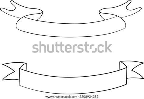 Ribbon Outline Vector Line Art Stock Vector (Royalty Free) 2208934353 | Shutterstock