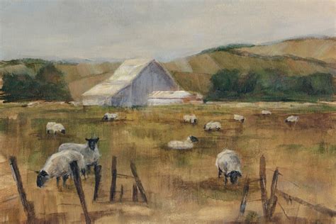 East Urban Home 'Grazing Sheep I' Painting Print on Canvas & Reviews ...