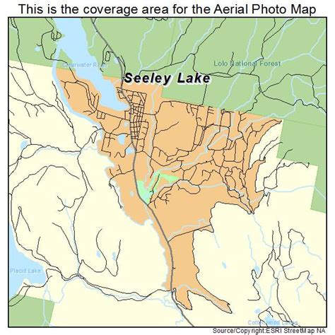 Aerial Photography Map of Seeley Lake, MT Montana