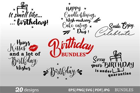 Birthday Bundle SVG Birthday Funny Quotes Happy Birthday | Etsy