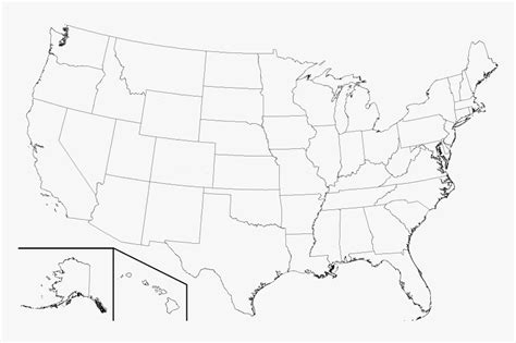 Us Map Png - Blank Map Of United States With State Boundaries ...