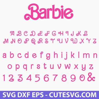 Barbie Font SVG PNG DXF Cutting Files For Cricut