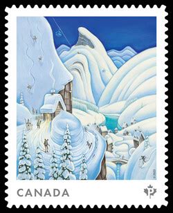 Mountain Village - Canada Postage Stamp | Christmas 2023