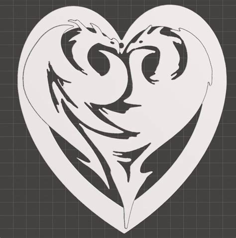 dragon heart wall sign | 3D models download | Creality Cloud