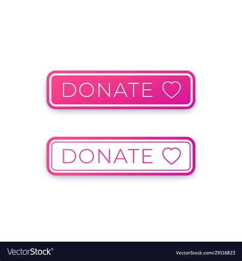 Donate button design for website Royalty Free Vector Image