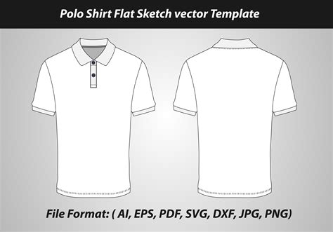 Polo Shirt Flat Sketch Template Graphic by ClothingArtStudio · Creative ...