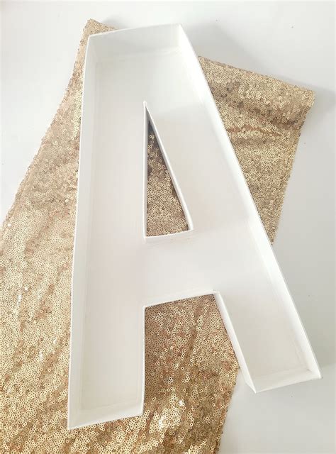 Sale 16 WHITE HOLLOW LETTER Blank Block Style Fillable Letter Charcuterie Board Alphabet Initial ...