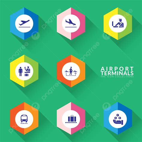 Set Of Airport Terminal Sign Icons In Vector Format Vector, Terminal, Fly, Tour PNG and Vector ...