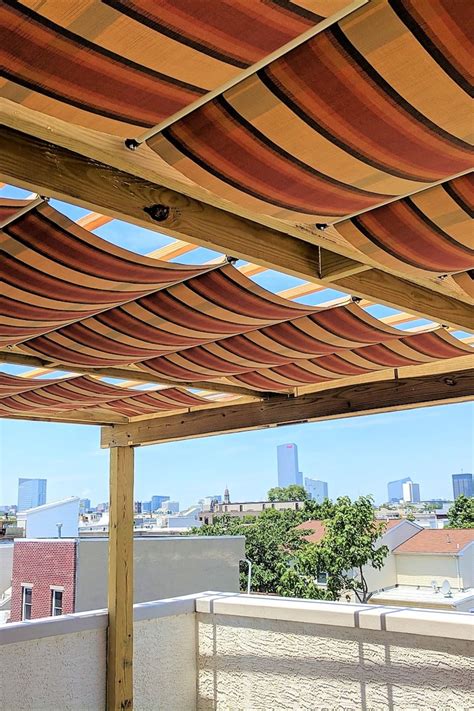 Striped fabric shades in Philadelphia, PA | Pergola, Pergola shade, Outdoor shade