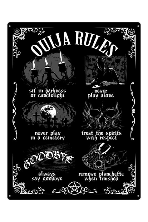 Ouija Board Rules Tin Sign Metallschild | Dark Ages