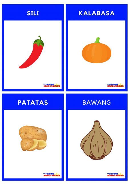 FREE Filipino Flashcards - Vegetables (Mga Gulay) — The Filipino Homeschooler