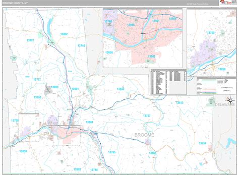 Broome County, NY Wall Map Premium Style by MarketMAPS - MapSales.com