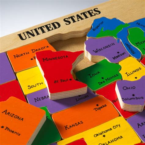 US Map Puzzle. Educational Toy Puzzle for Learning and Teaching ...