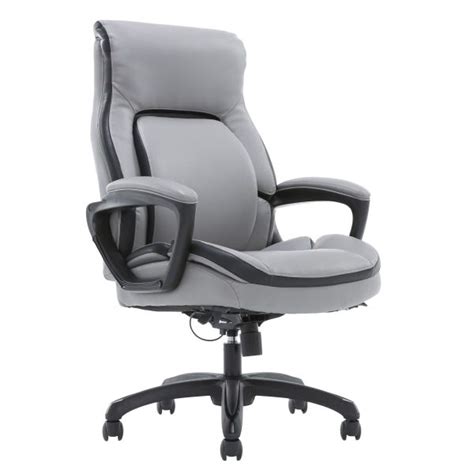 Shaquille O'Neal Amphion Bonded Leather High-Back Executive Chair, Gray ...