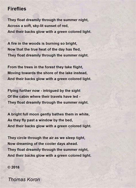 Fireflies by Thomas Koron - Fireflies Poem