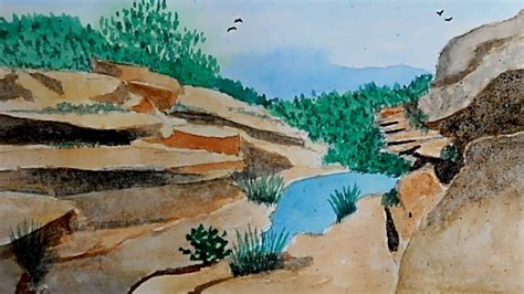 How to draw Hills and Nature with Watercolors - N Channel Children Special | Drawings ...