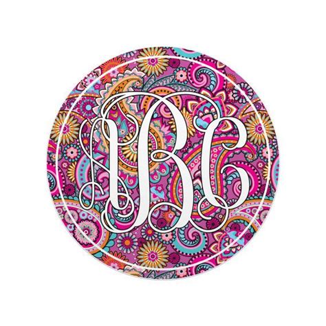 Personalized Monogram Decal Sticker Preppy Pink Paisley Custom ...