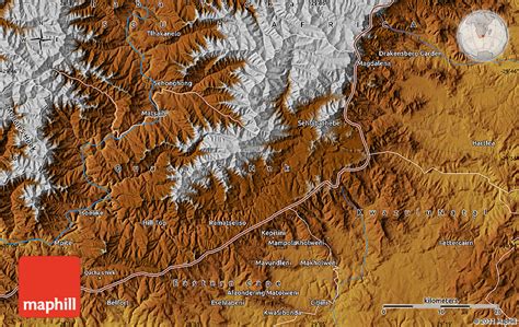 Physical Map of Drakensberg Garden