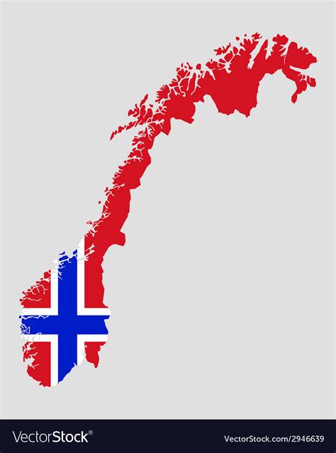 Map and flag of norway Royalty Free Vector Image