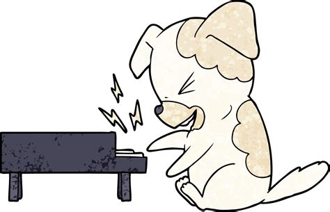 cartoon dog rocking out on piano 12379436 Vector Art at Vecteezy