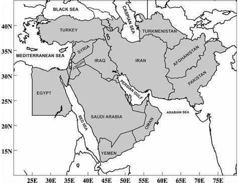 Blank Maps Of Southwest Asia