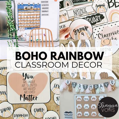 Boho Rainbow Classroom Decor Bundle - Etsy