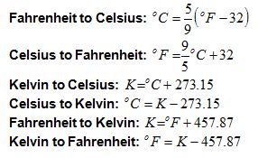 Celsius Farenheit Kelvin Conversion Equations. Basically 0°C=32°F=273. ...