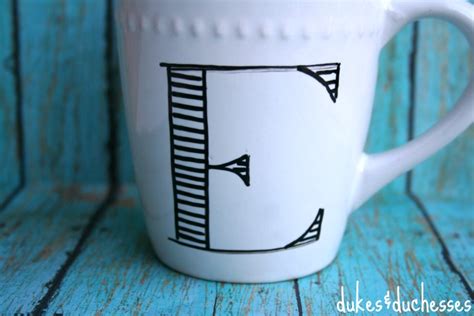 Anthropologie-Inspired DIY Monogrammed Mugs - Dukes and Duchesses