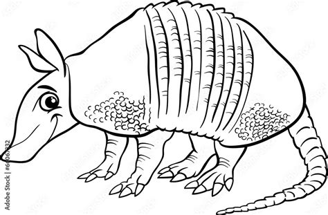 armadillo animal cartoon coloring page Stock Vector | Adobe Stock