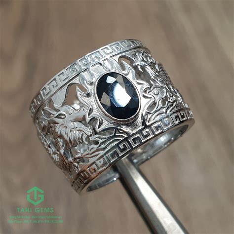 Tahi 3060 - Nhẫn long phụng đá quý Sapphire mẫu càn long - TahiGems