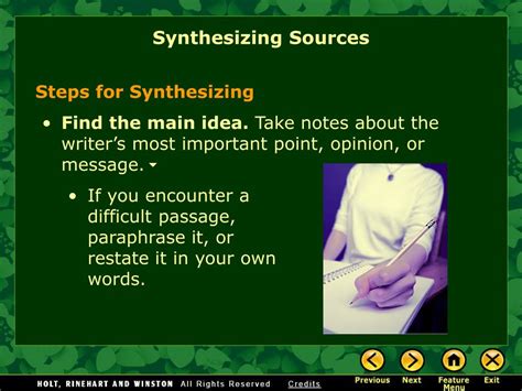 PPT - Informational Text Synthesizing Sources: Main Ideas and Supporting Evidence PowerPoint ...