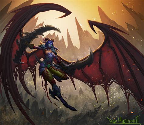 Fan art: Night elf Demon hunter #worldofwarcraft #blizzard #Hearthstone #wow #Warcraft # ...