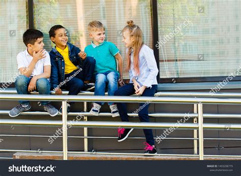 Four Happy Laughing Kids Outdoors Stock Photo 1493208779 | Shutterstock