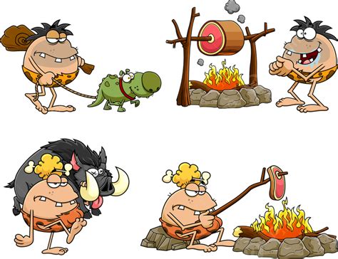 Caveman Cartoon Characters Ancient Animal, History, Drawing ...