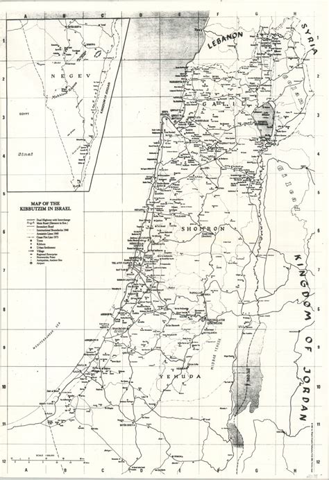 Map of the Kibbutzim in Israel | Curtis Wright Maps