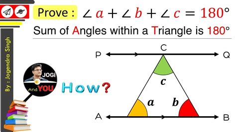 Proof of Angles Sum Property | Prove Angle Sum Property of a Triangle | Geometry by Jogi And You ...