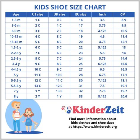 Youth Shoe Size Chart Us Eu - KIDKADS