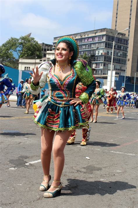 Woman in festival costume dancing in Lima, Peru image - Free stock ...