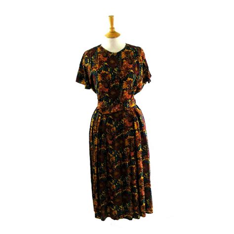 90s Floral Dress - Blue 17 Vintage Clothing