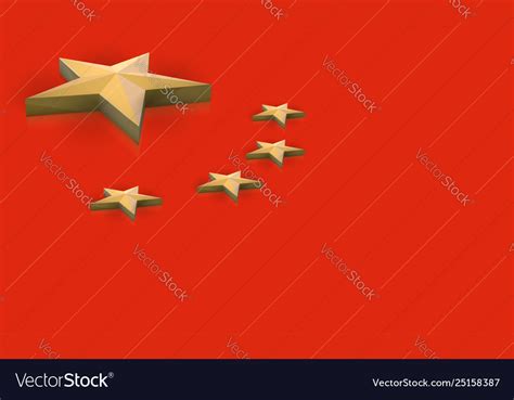 China flag in 3d Royalty Free Vector Image - VectorStock