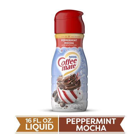 COFFEE MATE Peppermint Mocha Liquid Coffee Creamer 16 Fl. Oz. Bottle | Non-dairy, Lactose Free ...