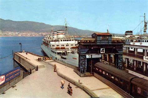 transpress nz: rail ferry at Messina, Italy, 1958